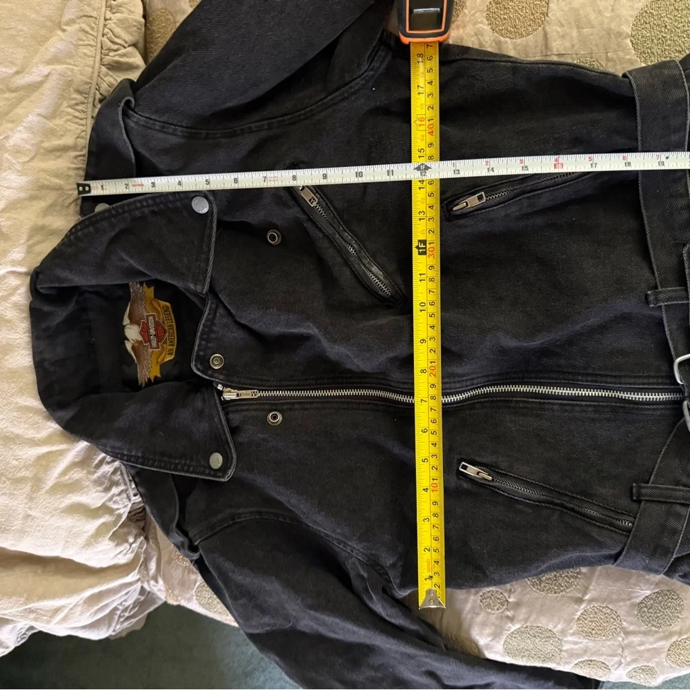 HARLEY DAVIDSON black denim unisex jacket - Picture 5 of 9